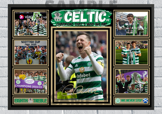 CELTIC FC It's a Treble print/poster football memorabilia/collectable/gift/signed