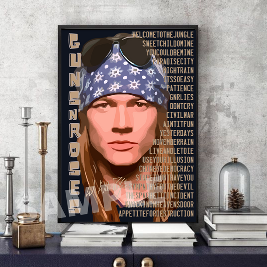 Axl Rose / Guns n Roses Typography Pop art Memorabilia/Collectible/print