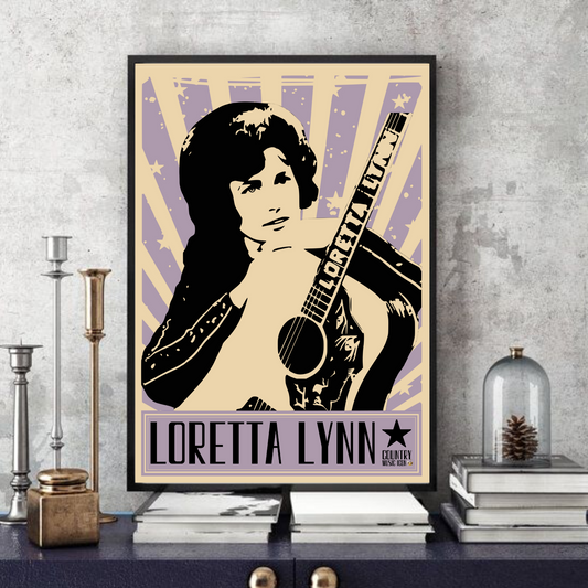Loretta Lynn / Country music legend Minimalist collectible/memorabilia/print