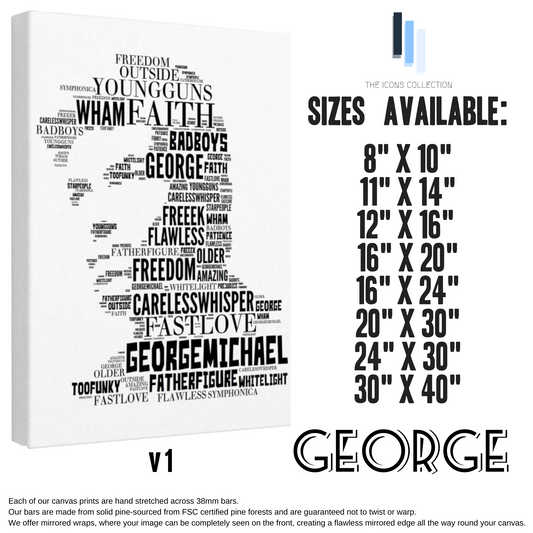 George Michael v1 - Portrait in songs - Premium Canvas