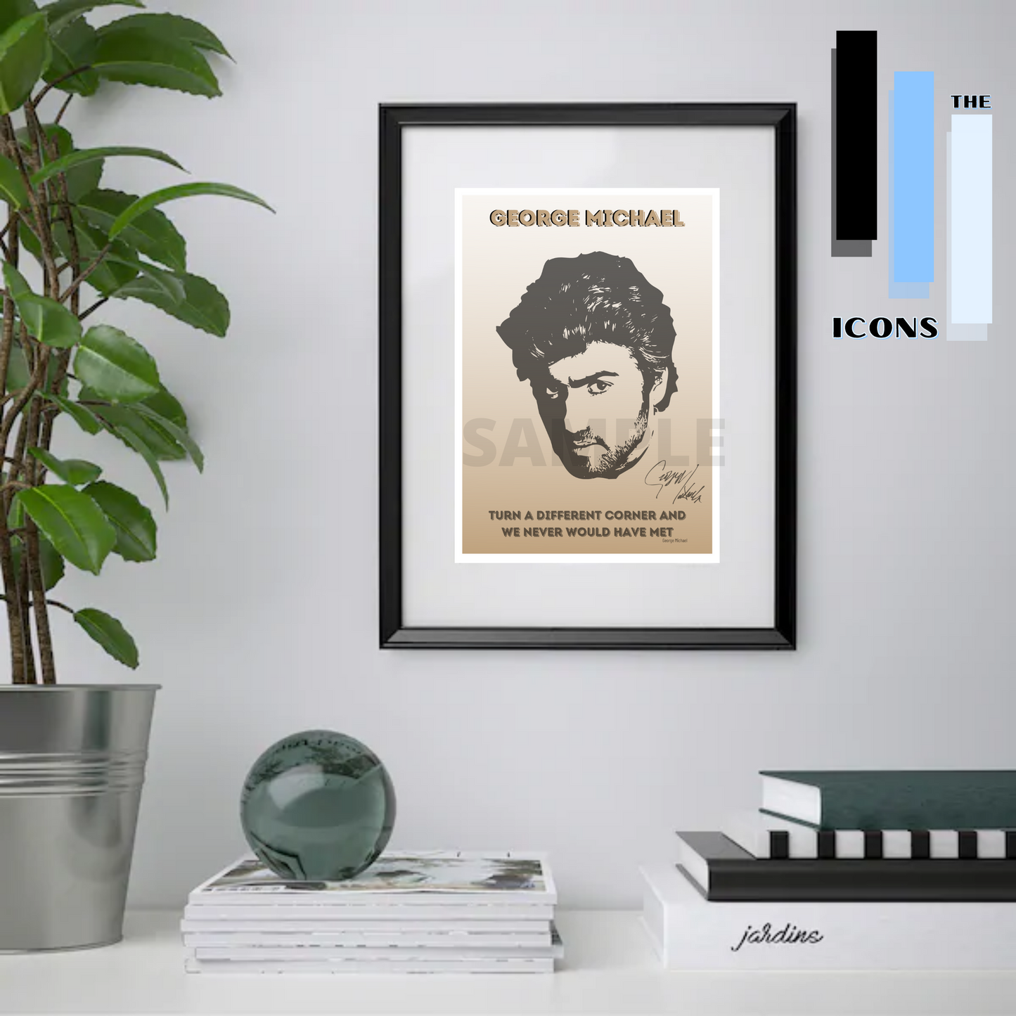 George Michael Minimalist memorabilia/collectable signed print (A different corner)