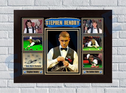 Stephen Hendry (Snooker) #17 - Collectible/Memorabilia/Print signed