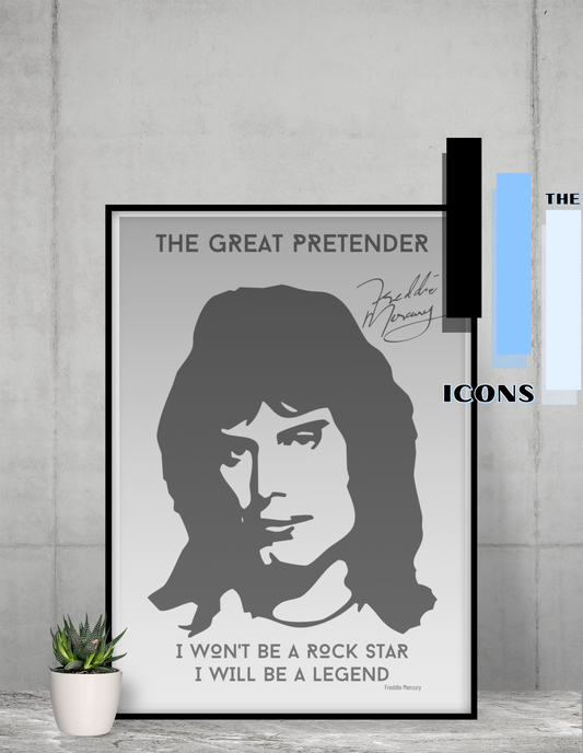 Freddie Mercury Legend Minimalist print (signed)
