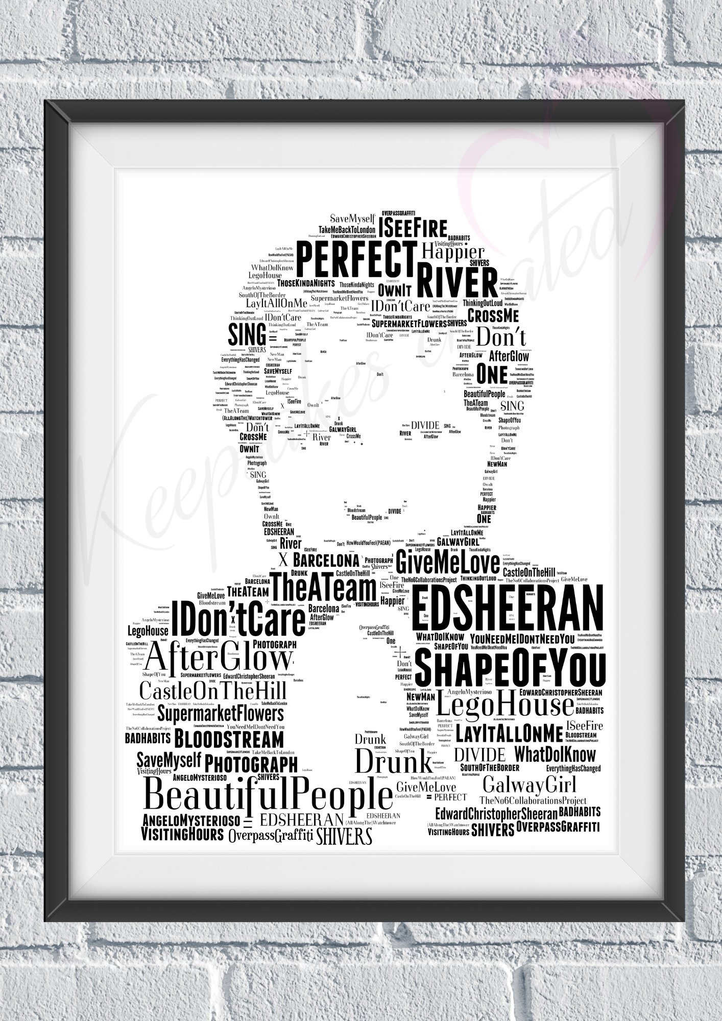 Ed Sheeran - Typography Portrait in songs