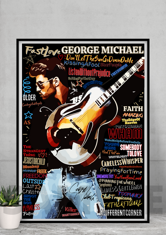 George Michael Faith Pop Art Typography Collectable/Gift/Memorabilia