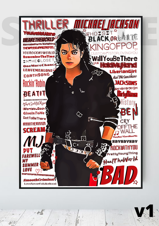 Michael Jackson - King of Pop Typography Pop Art Collectable/Gift/Memorabilia