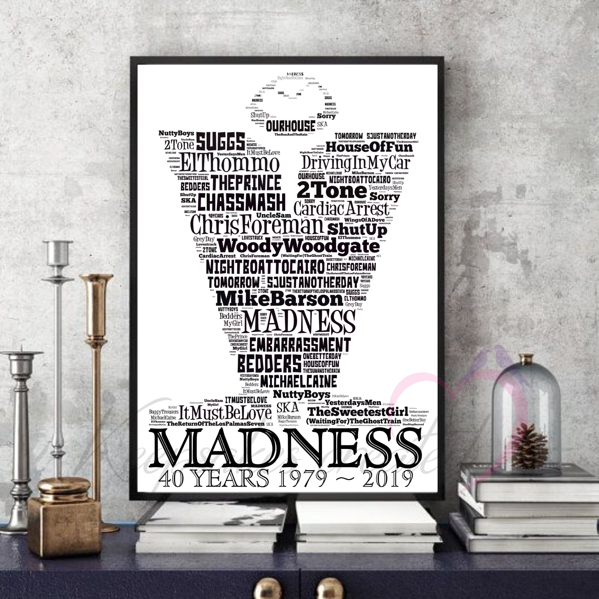 Madness Ska Mods Typographic songs collectible/memorabilia/print –  The Icons Collection
