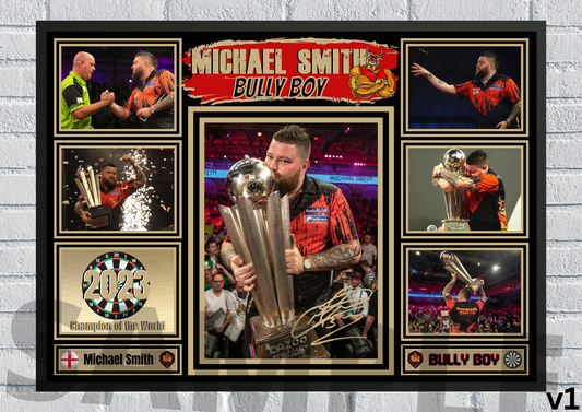Michael Smith Bully Boy PDC Darts A4/A3 Memorabilia/Collectable signed