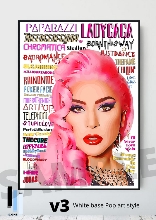 Lady GaGa Pop Art Typography Portrait Collectable/Gift/Memorabilia
