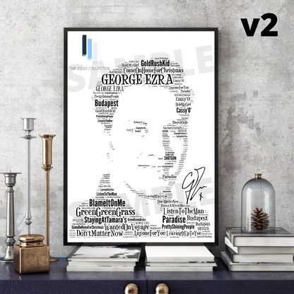 George Ezra - Typography Portrait in songs Memorabilia/collectable/Print