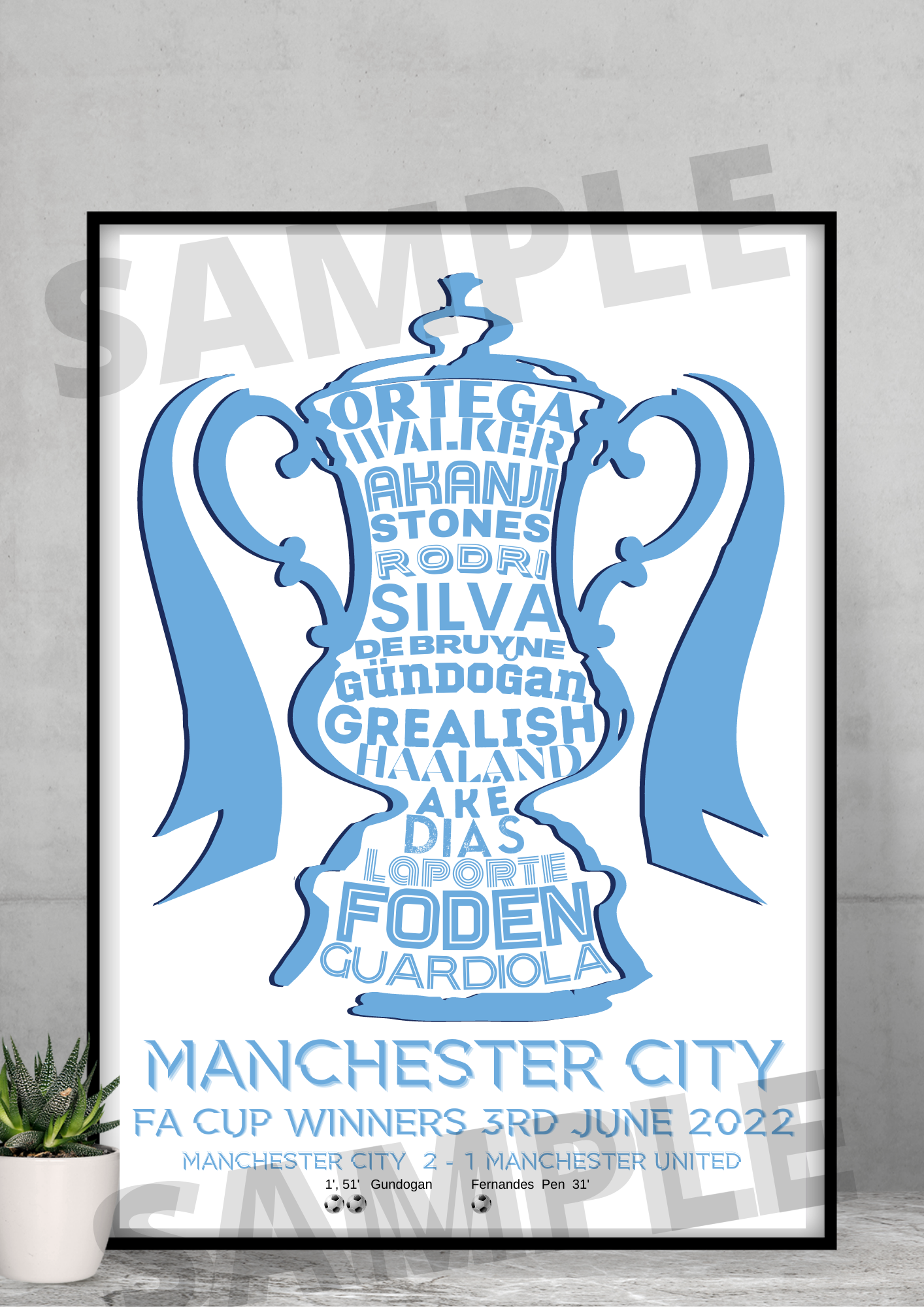 Manchester City FC FA CUP WINNERS 2022/23 Football/Collectable/Memorabilia/Gift