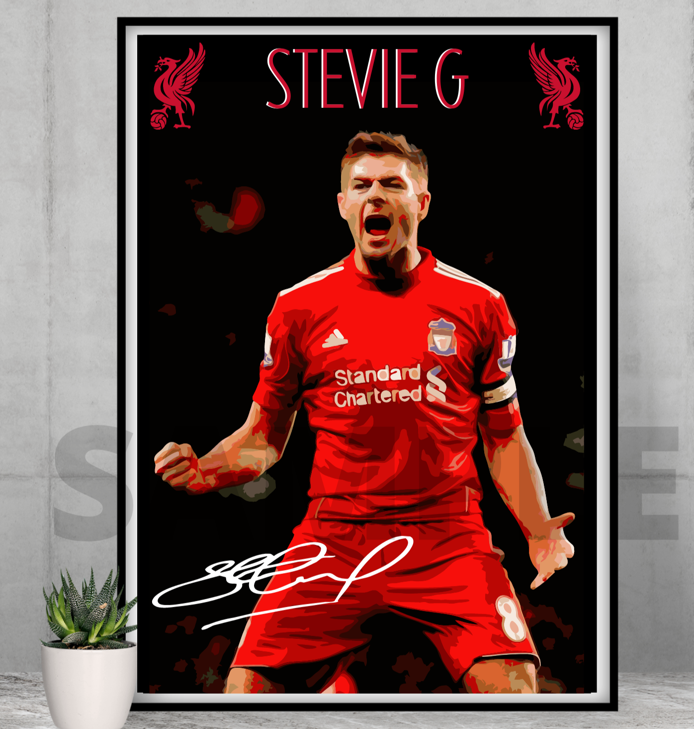 Stevie G (Liverpool) - Football ART Collectible/Memorabilia/Print signed