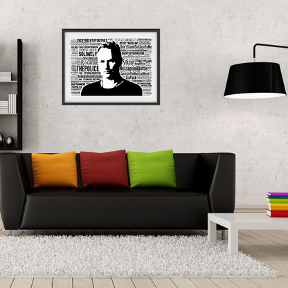 Sting / The Police - Word Art Typography Portrait in songs Memorabilia/Collectible/Print