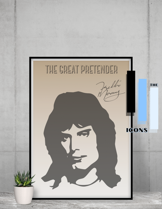 Freddie Mercury The Great Pretender Minimalist print (signed)