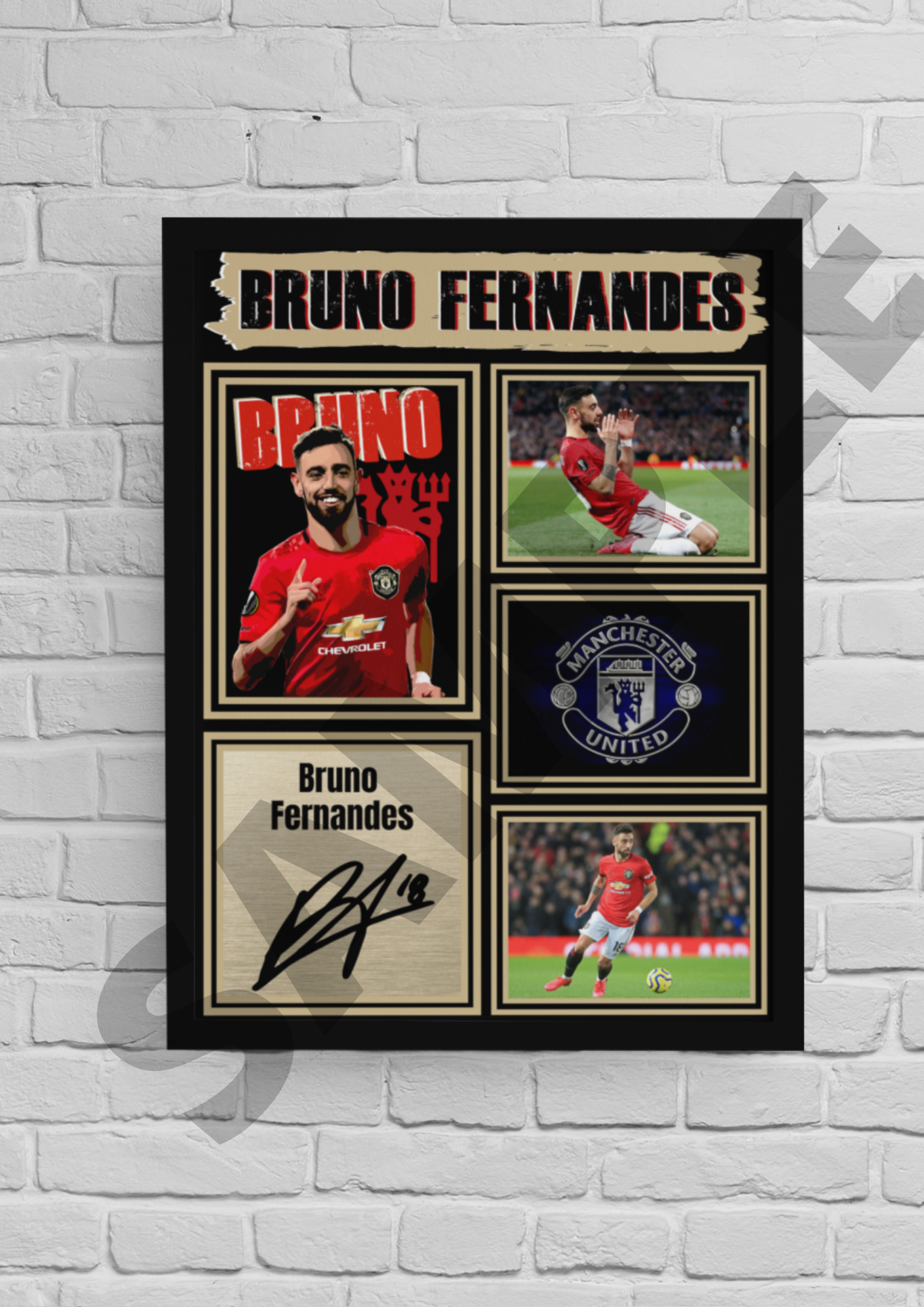 Bruno Fernandes (Man Utd) Football Memorabilia/Collectable #38 - Signed print