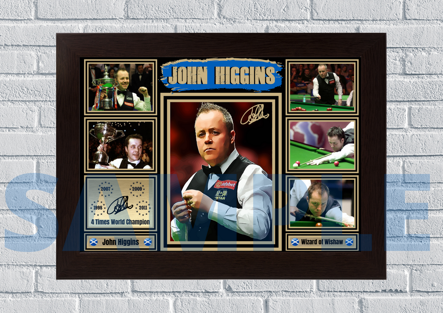 John Higgins Wizard of Wishaw (Snooker) #73 - Memorabilia/Collectable Signed print