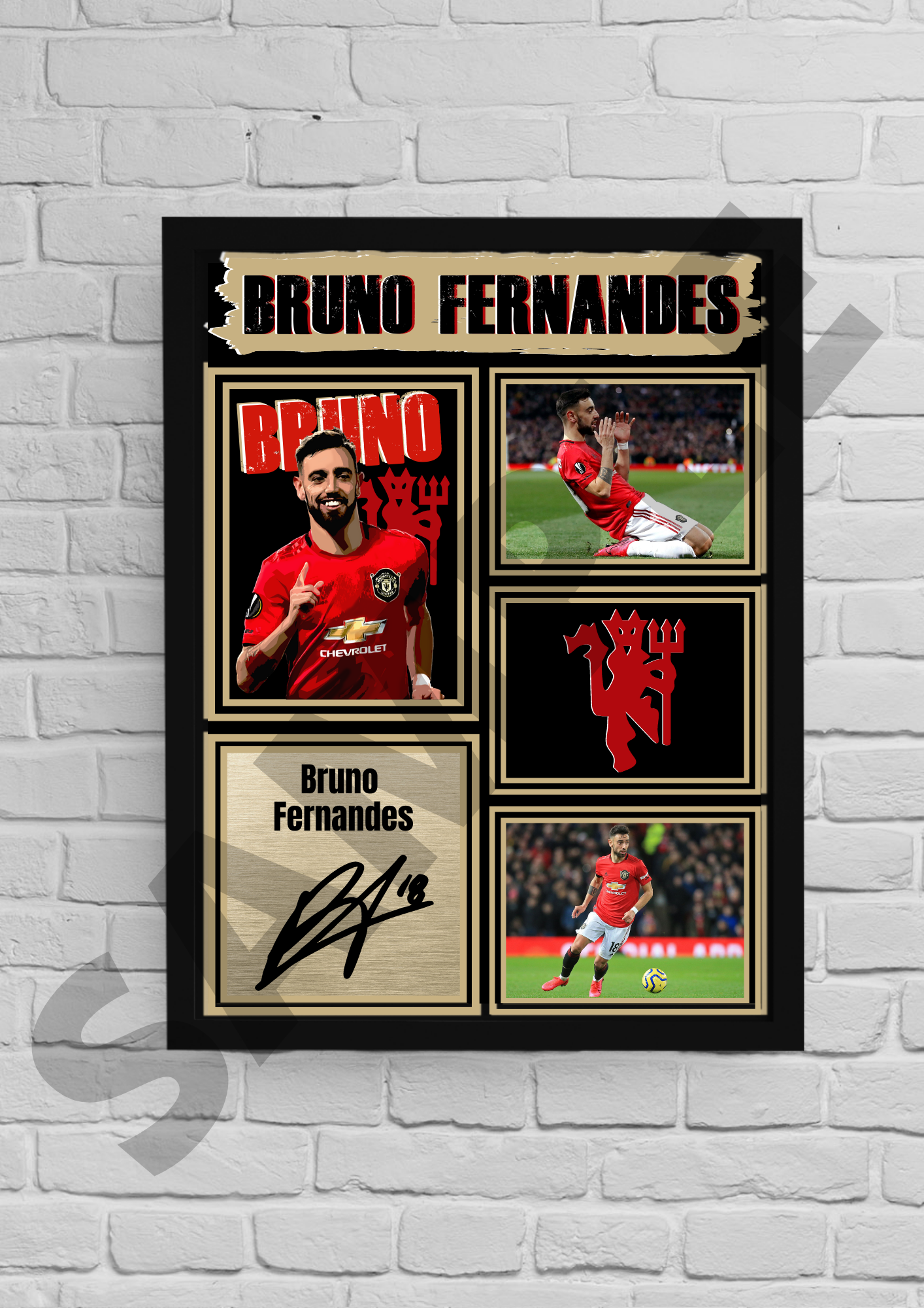 Bruno Fernandes (Man Utd) Football Memorabilia/Collectable #39 - Signed print