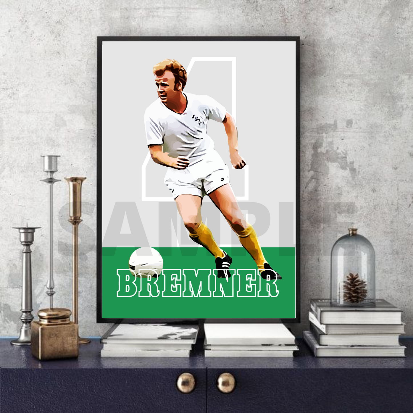 King Billy Bremner - Leeds United legend Football memorabilia/collectable print
