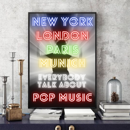 New York London Paris Munich -  Typographic Wall Art
