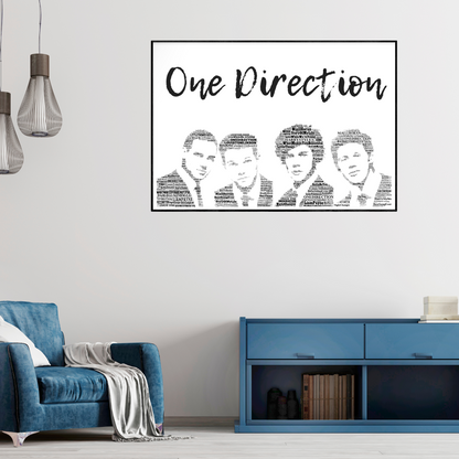 One Direction 1D - Typography portraits in songs Memorabilia/Collectible/Print