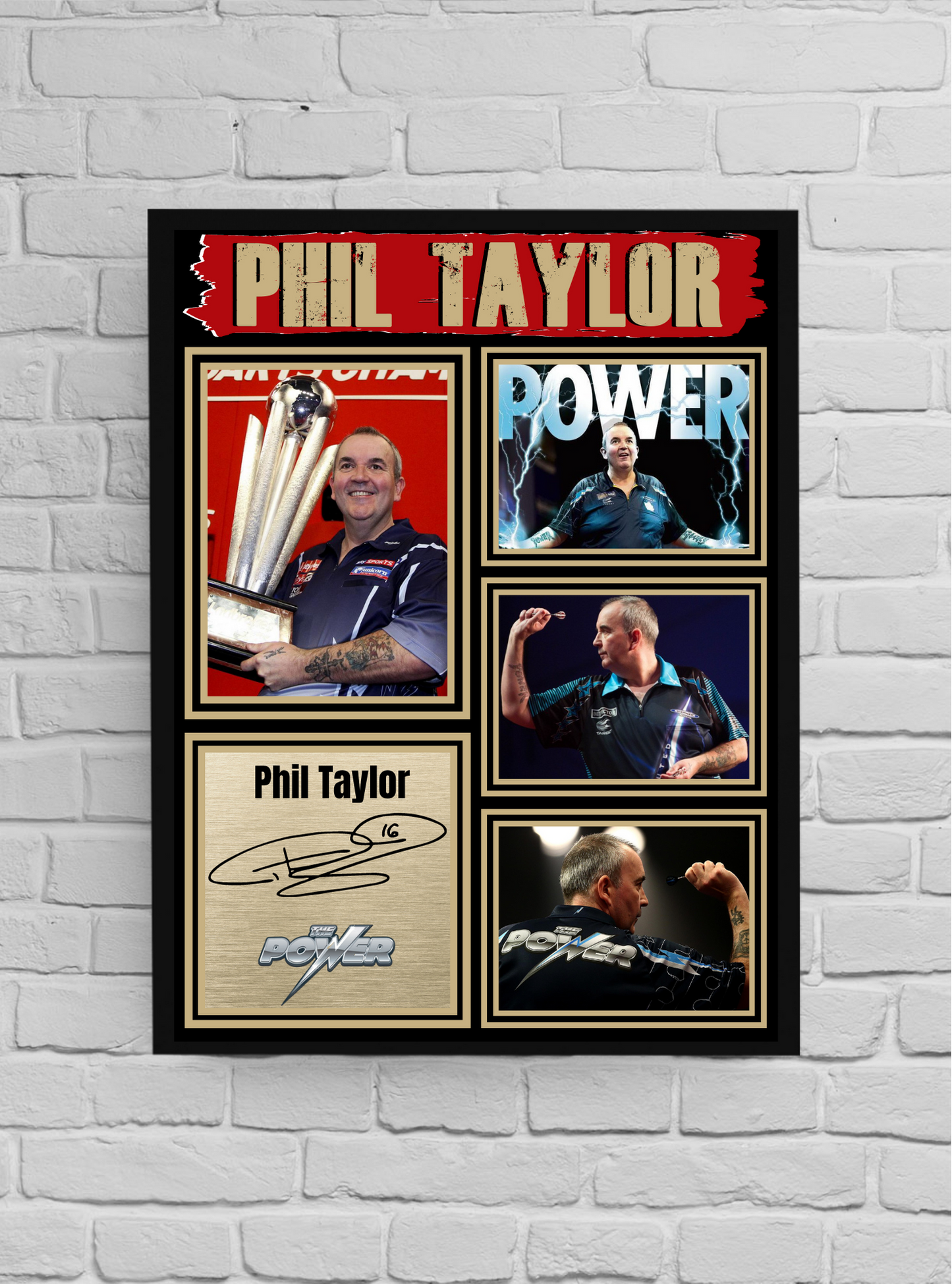 Phil 'The Power' Taylor (Darts) #7 - Memorabilia/Collectible/print signed