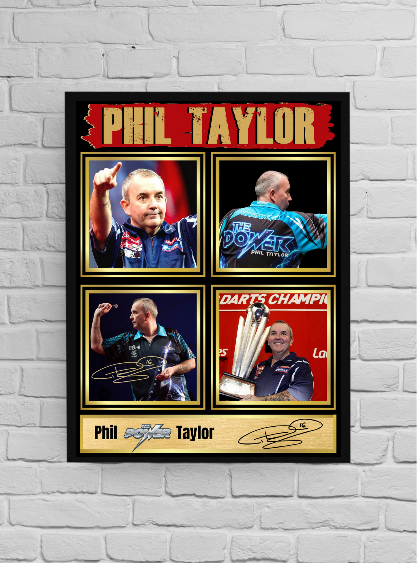 Phil 'The Power' Taylor (Darts) #8 - Memorabilia/Collectible/print signed