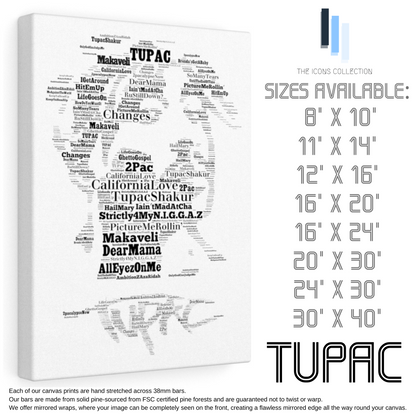 Tupac - Portrait in songs - Premium Canvas