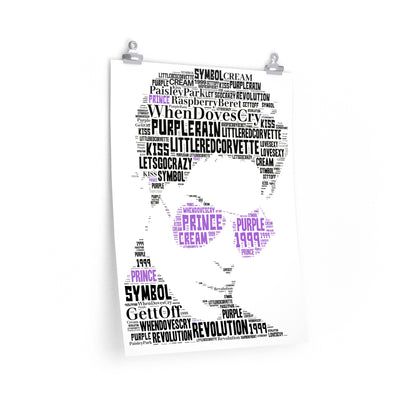 Prince tribute 1 / Symbol/TAFKAP Typography Portrait in songs Memorabilia/Collectible/Print