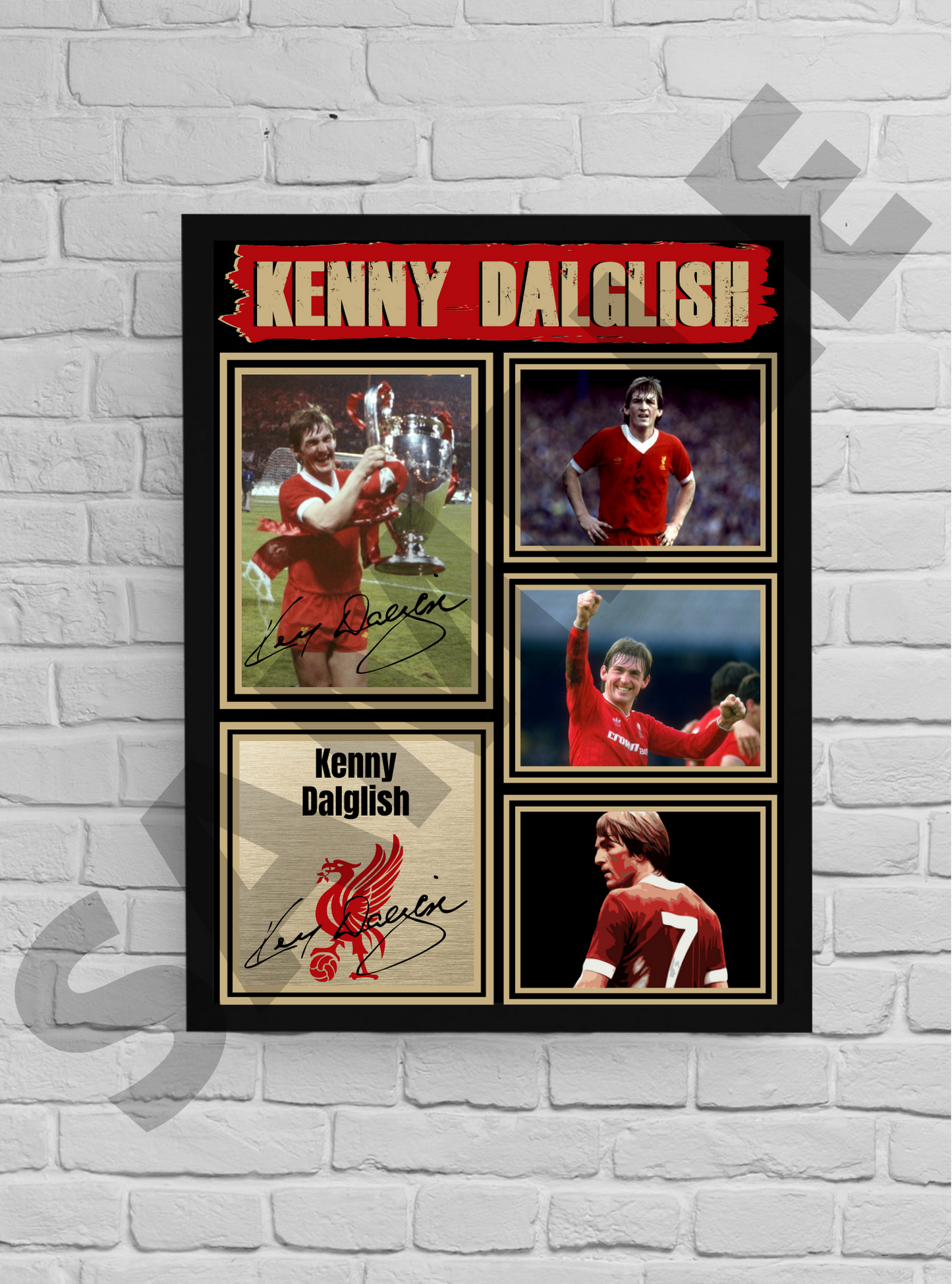 King Kenny Dalglish Liverpool Football memorabilia/collectable signed print