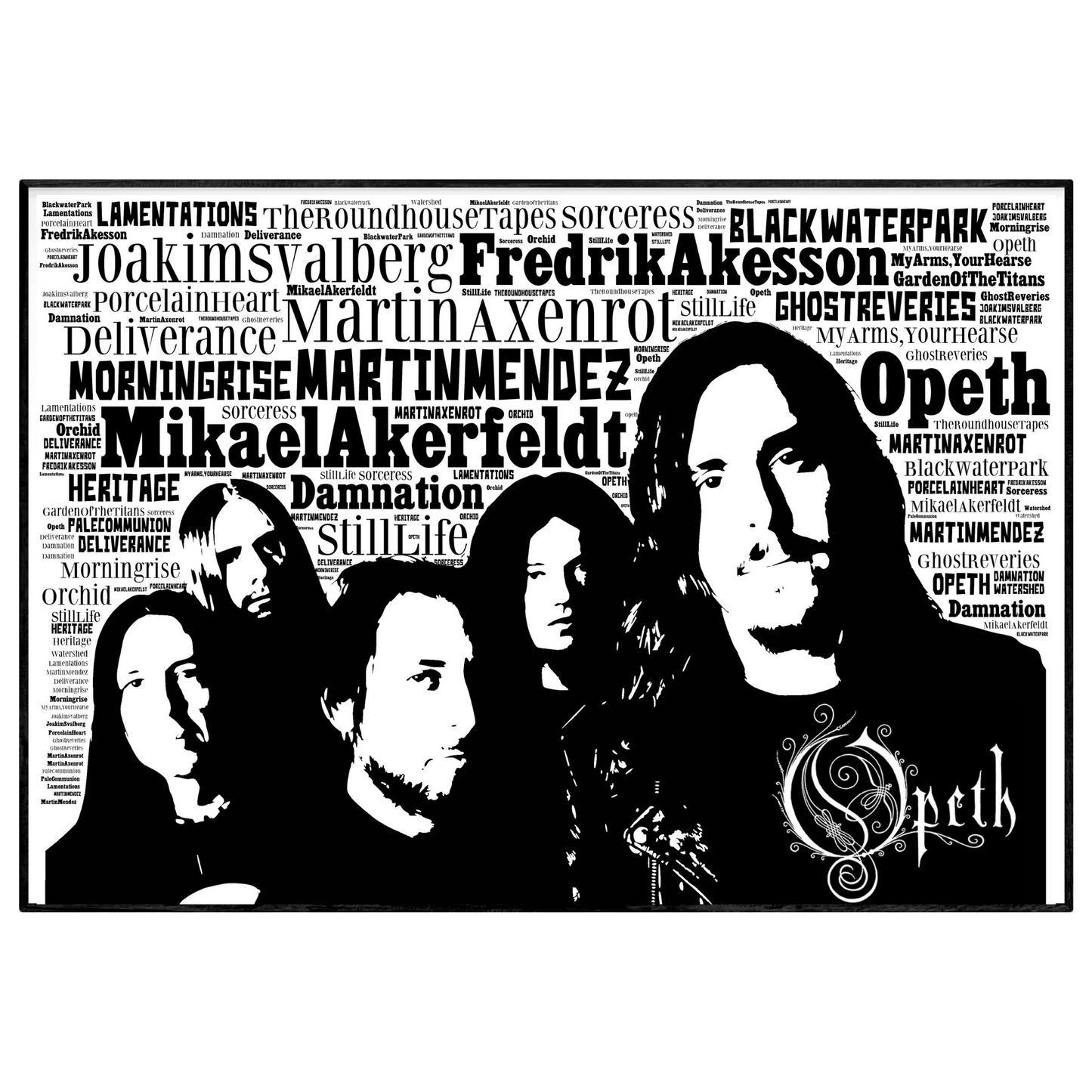 Opeth tribute / Minimalist poster in songs Memorabilia/Collectible/Print