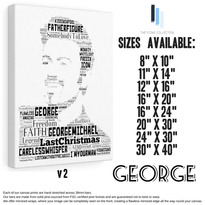 George Michael v2 - Portrait in songs - Premium Canvas