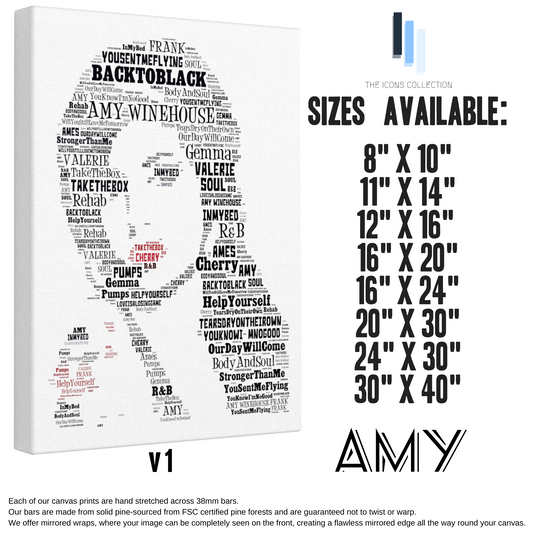 Amy Winehouse - Portrait in songs - Premium Canvas
