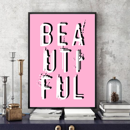 BEAUTIFUL (1.0)  -  Typographic Wall Art