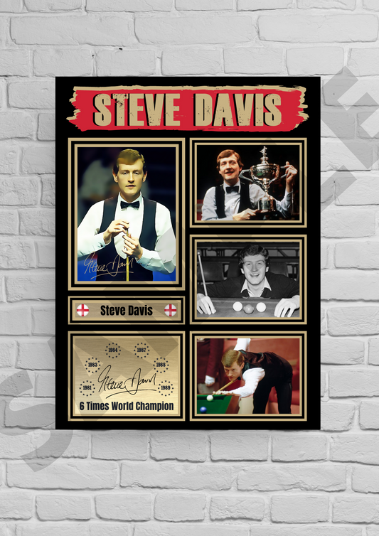 Steve Davis (Snooker) #14 - Collectible/Memorabilia/Print signed