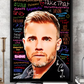 Gary Barlow Take That Word Portrait / Pop Art - Keepsake/Gift/Collectable/Memorabilia