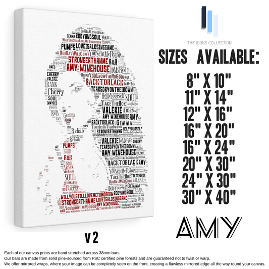 Amy Winehouse 2 - Portrait in songs - Premium Canvas
