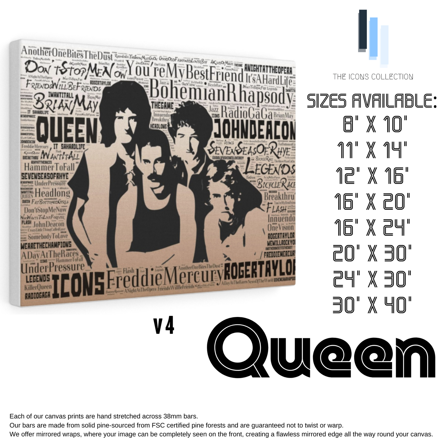 Freddie Mercury (v4) Queen tribute - Premium Canvas