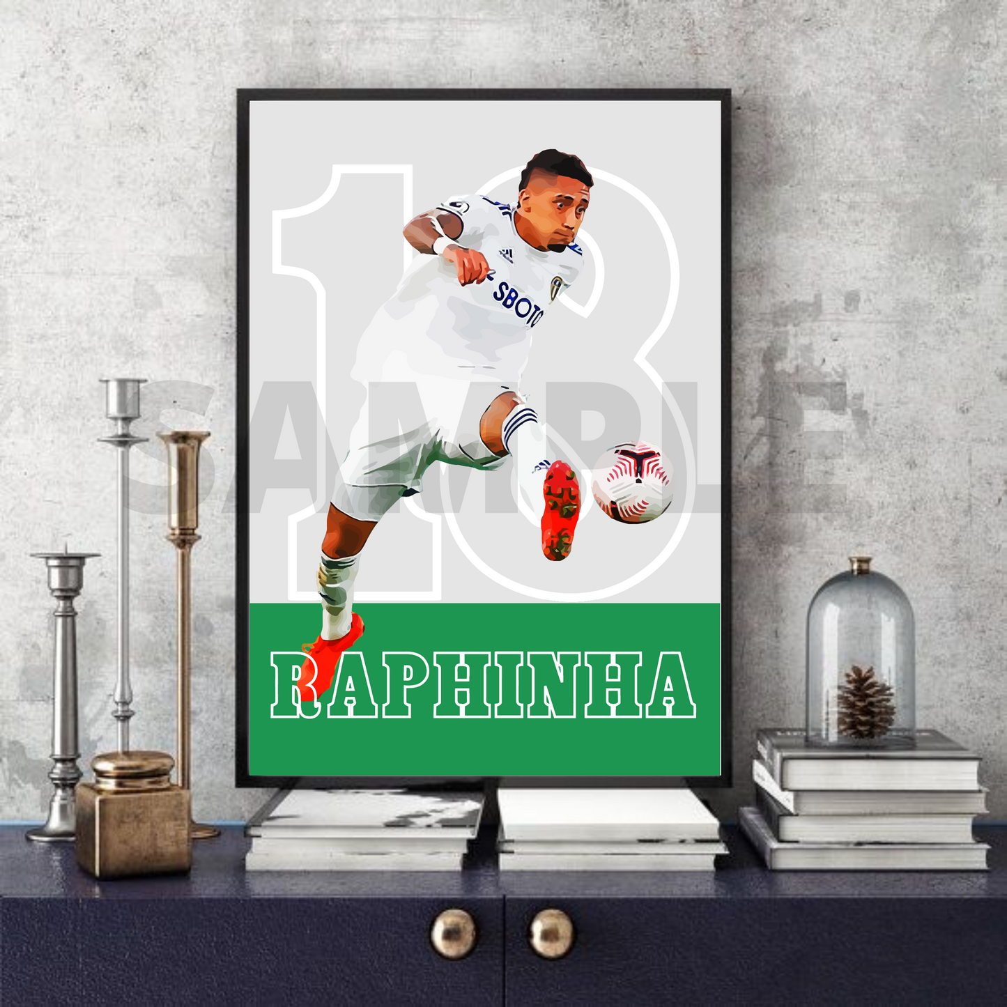 Raphinha - Leeds United Football Memorabilia/Collectible/Print signed