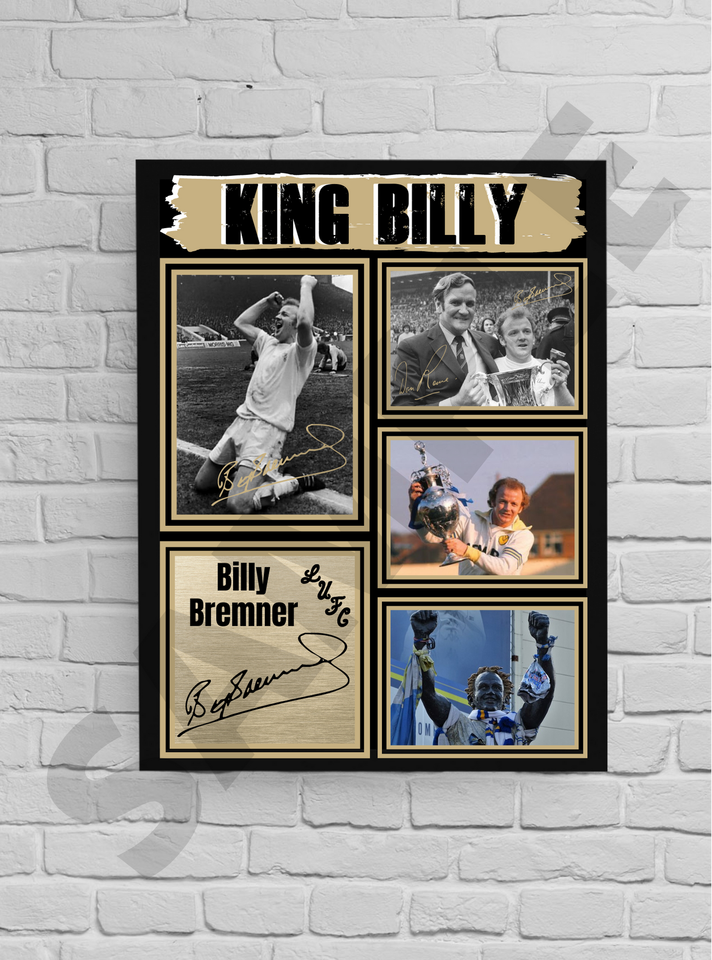 Billy Bremner 2 Leeds United Football Icon Collectable/Memorabilia print