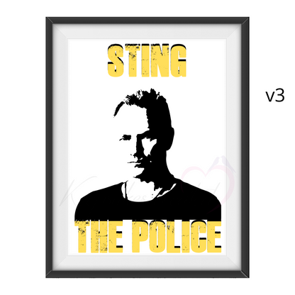 Sting / The Police - Word Art Typography Portrait in songs Memorabilia/Collectible/Print