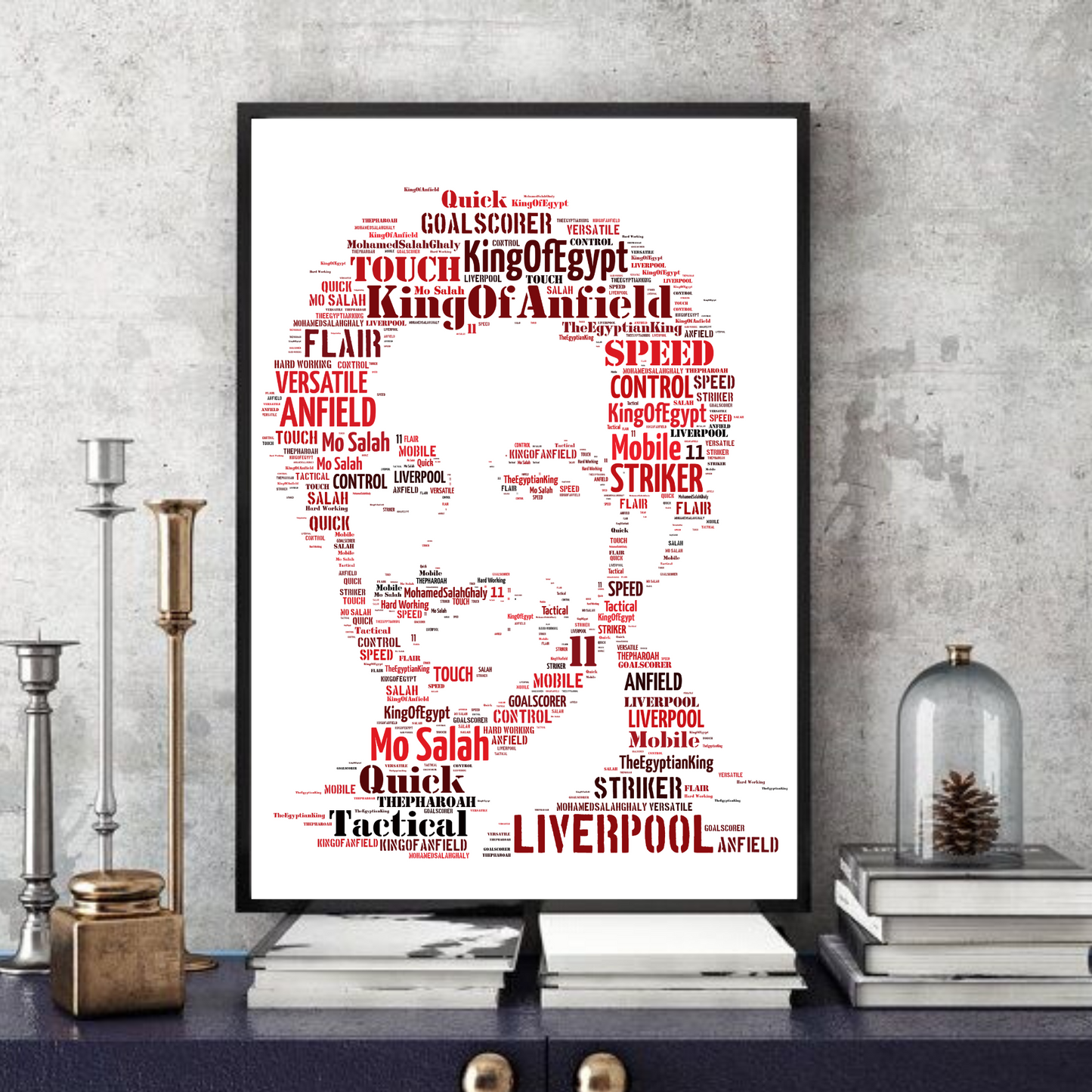 Mo Salah Liverpool Icon Typographic Portrait Football Memorabilia/Collectible/Signed print