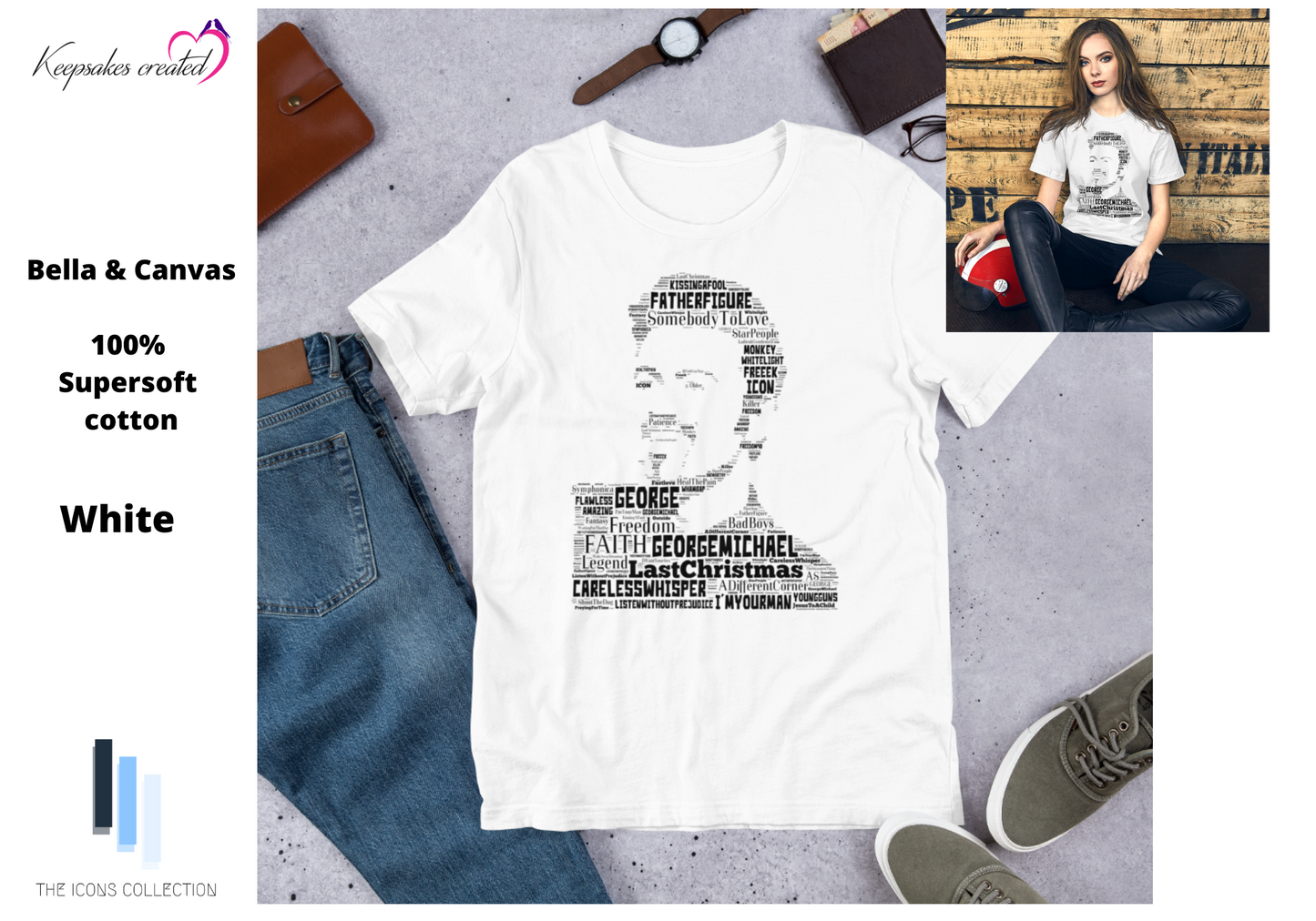 George Michael tribute in 'songs' - Premium T Shirt (100% Supersoft Cotton)
