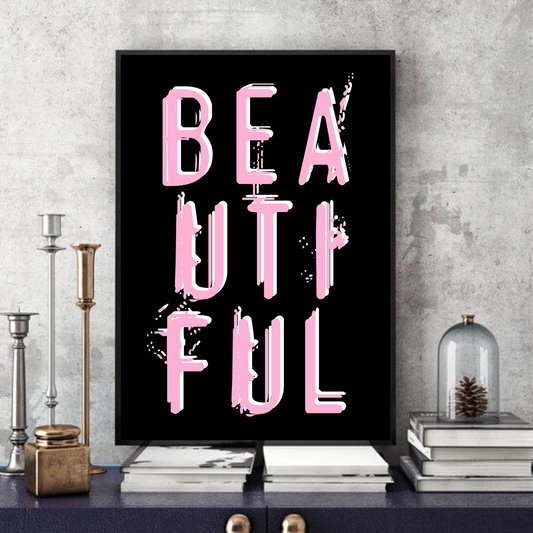 BEAUTIFUL (3.0)  -  Typographic Wall Art