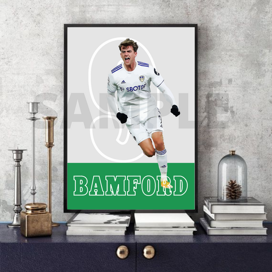Patrick Bamford - Leeds United FC Football Memorabilia/Collectible/Print signed