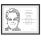Elton John Typography Portrait in songs & lyrics tribute print