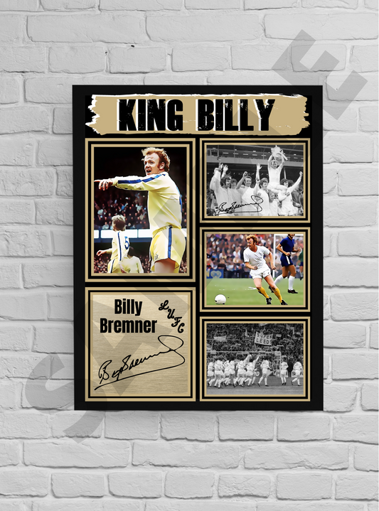 Billy Bremner signed Leeds United Football Collectable/memorabilia print