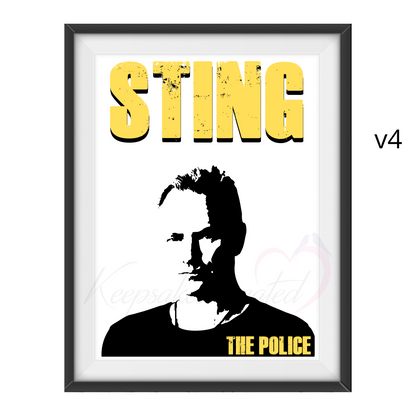 Sting / The Police - Word Art Typography Portrait in songs Memorabilia/Collectible/Print