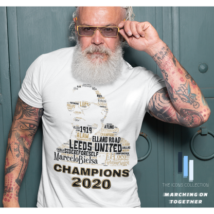 Marcelo Bielsa LEEDS UNITED 2020 CHAMPIONS - Premium T Shirt (100% Supersoft Cotton)