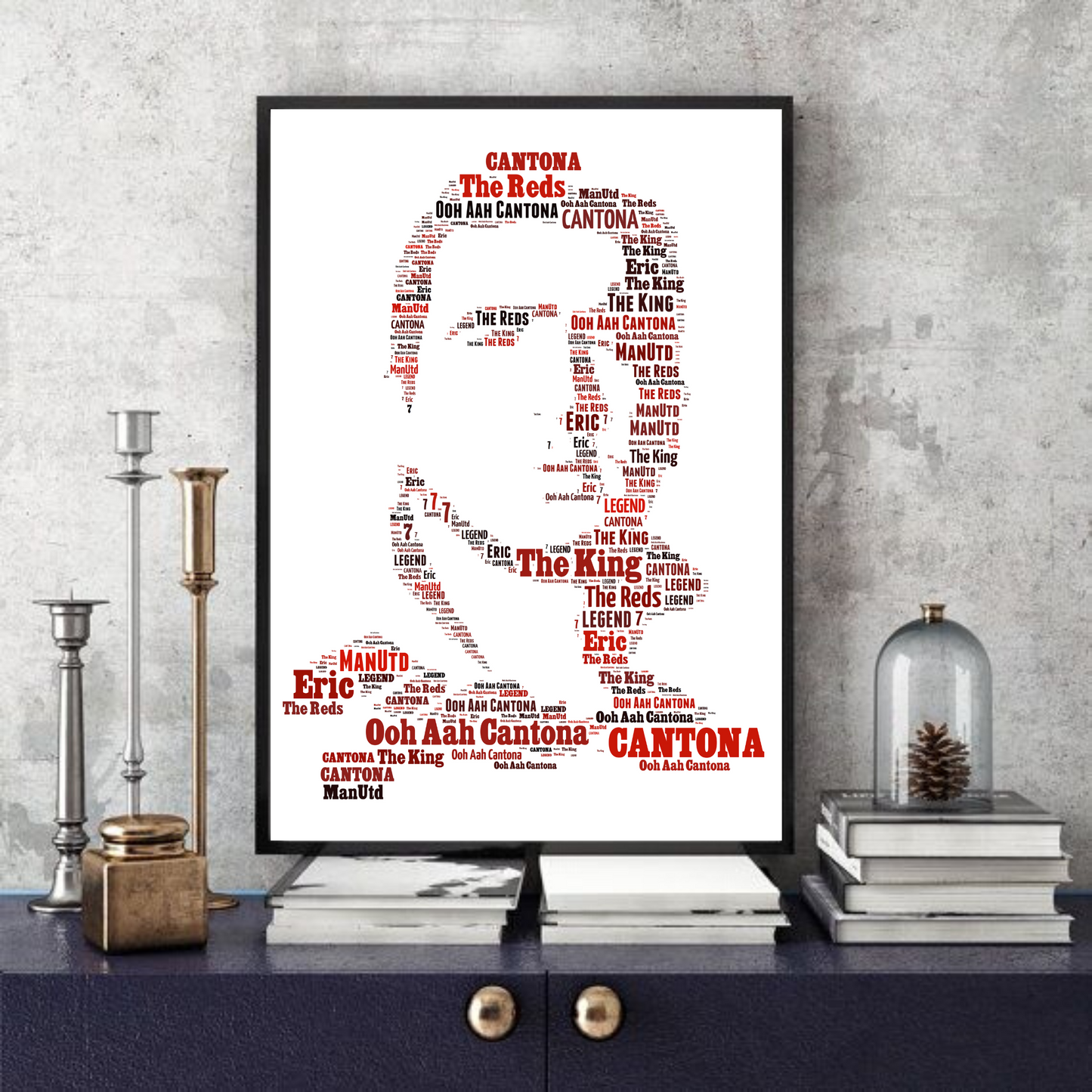 Eric Cantona Typography Portrait exclusive Football memorabilia/collectable print