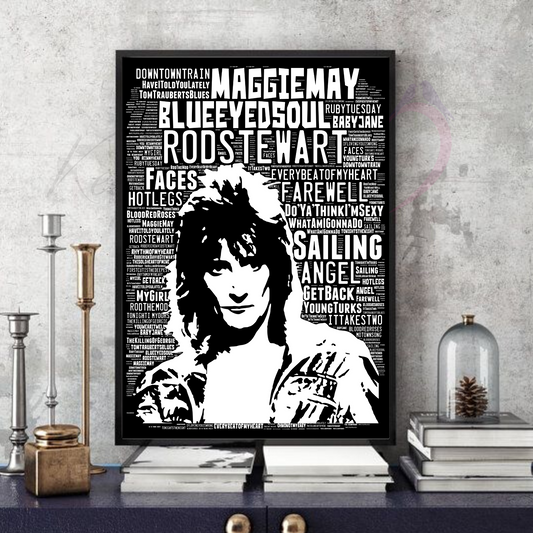 Rod Stewart 2 / Word Art Minimalist Portrait Collectable/Gift/Memorabilia